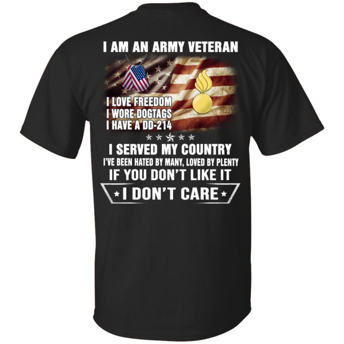 T-Shirt "I Am An Army Ordnance Corps Veteran" On Back-TShirt-Army-Veterans Nation