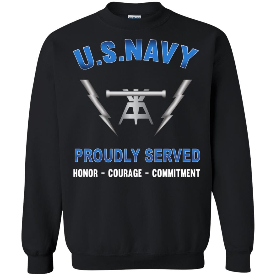 Navy Fire Controlman Navy FC - Proudly Served T-Shirt For Men On Front-TShirt-Navy-Veterans Nation