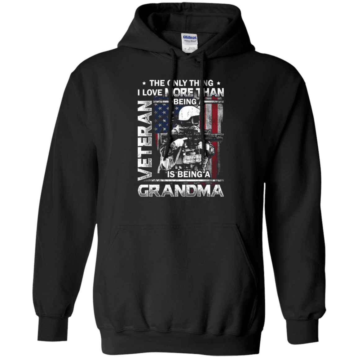 Military T-Shirt "I Love Being a Grandma Veteran" - Front-TShirt-General-Veterans Nation