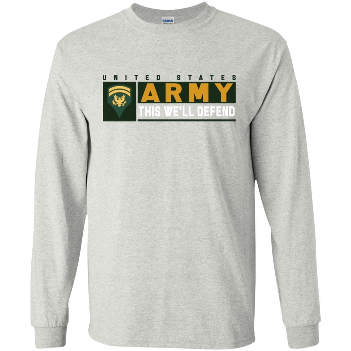 US Army E-6 SPC This We Will Defend Long Sleeve - Pullover Hoodie-TShirt-Army-Veterans Nation