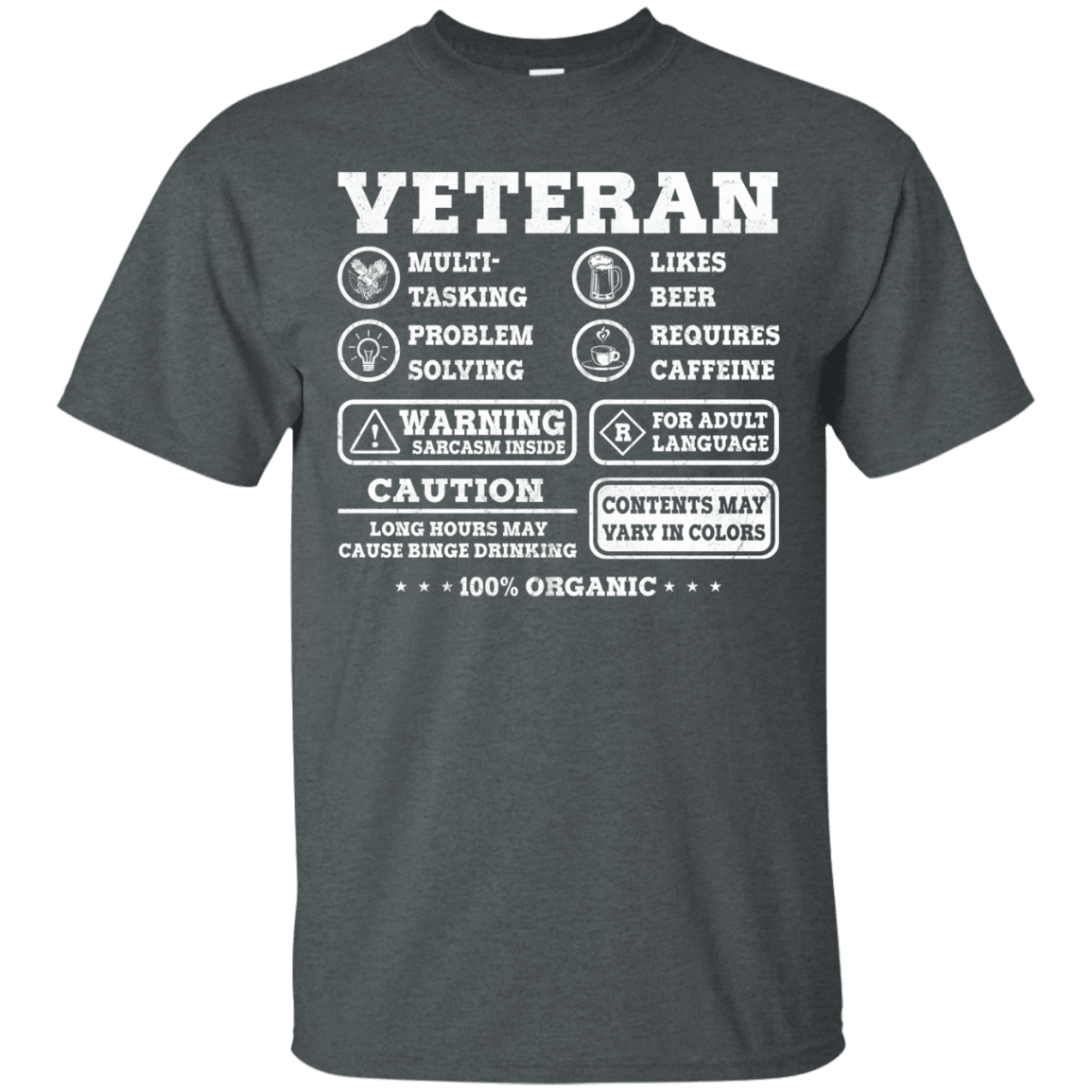 Military T-Shirt "Veteran Multitasking Sarcasm Men" Front-TShirt-General-Veterans Nation