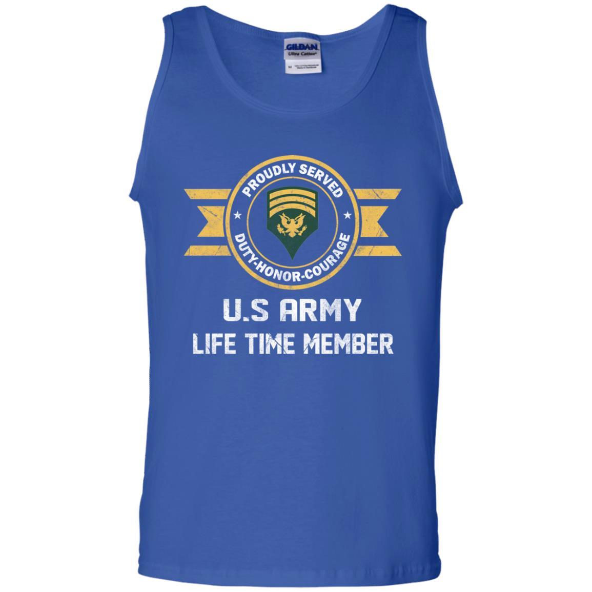 Life Time Member - US Army E-7 SPC E7 Specialist Ranks Men T Shirt On Front-TShirt-Army-Veterans Nation