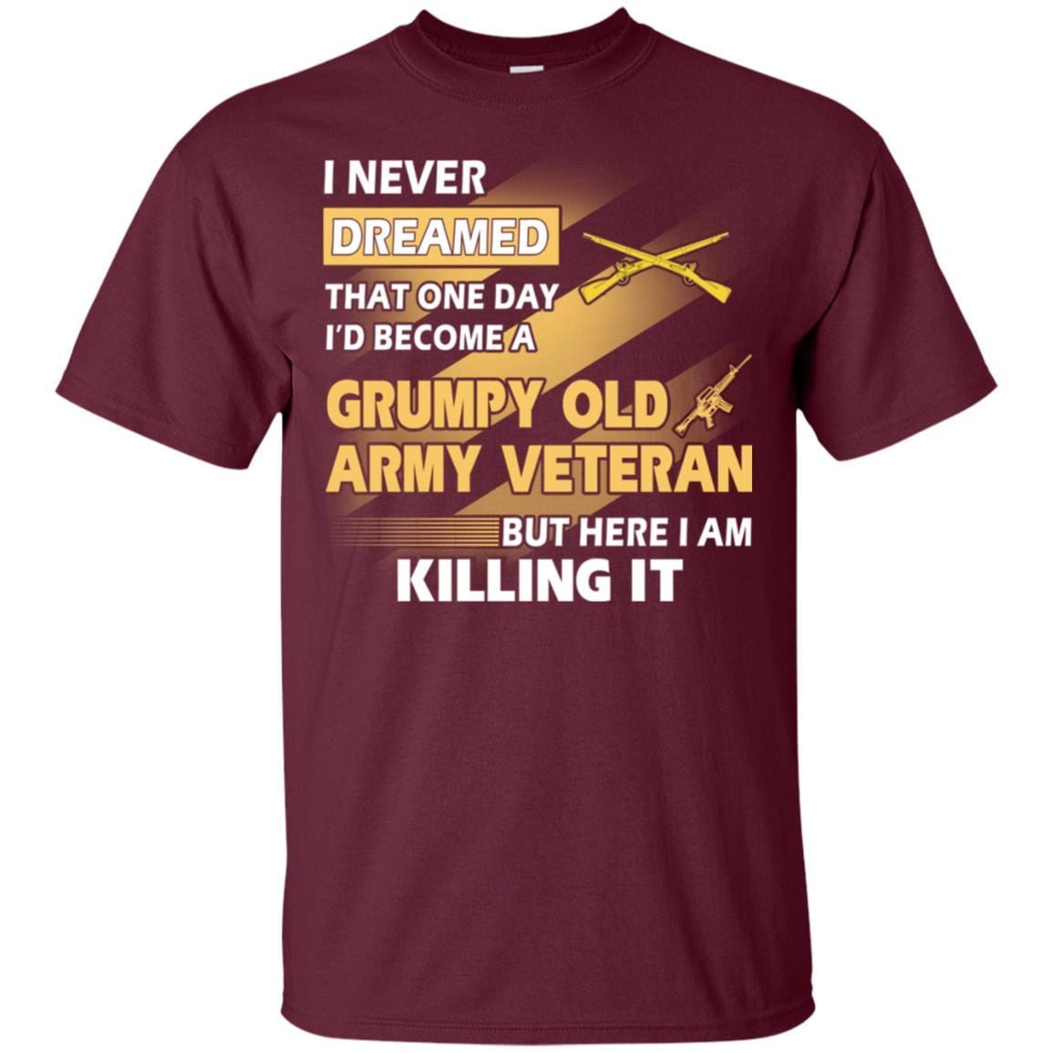 US Army T-Shirt "Infantry Grumpy Old Veteran" On Front-TShirt-Army-Veterans Nation