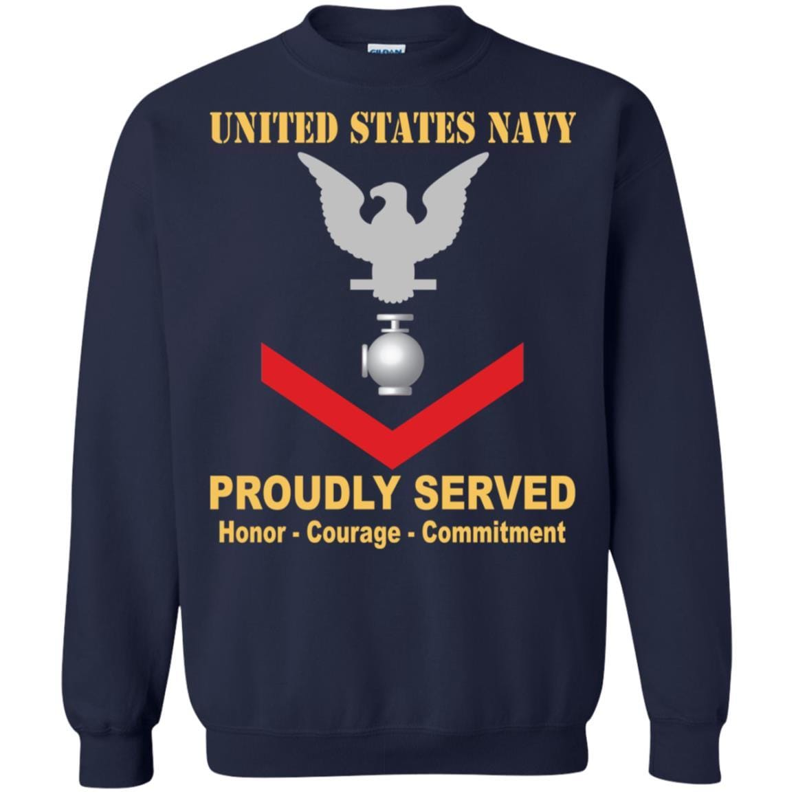 Navy Utilitiesman Navy UT E-4 Rating Badges Proudly Served T-Shirt For Men On Front-TShirt-Navy-Veterans Nation