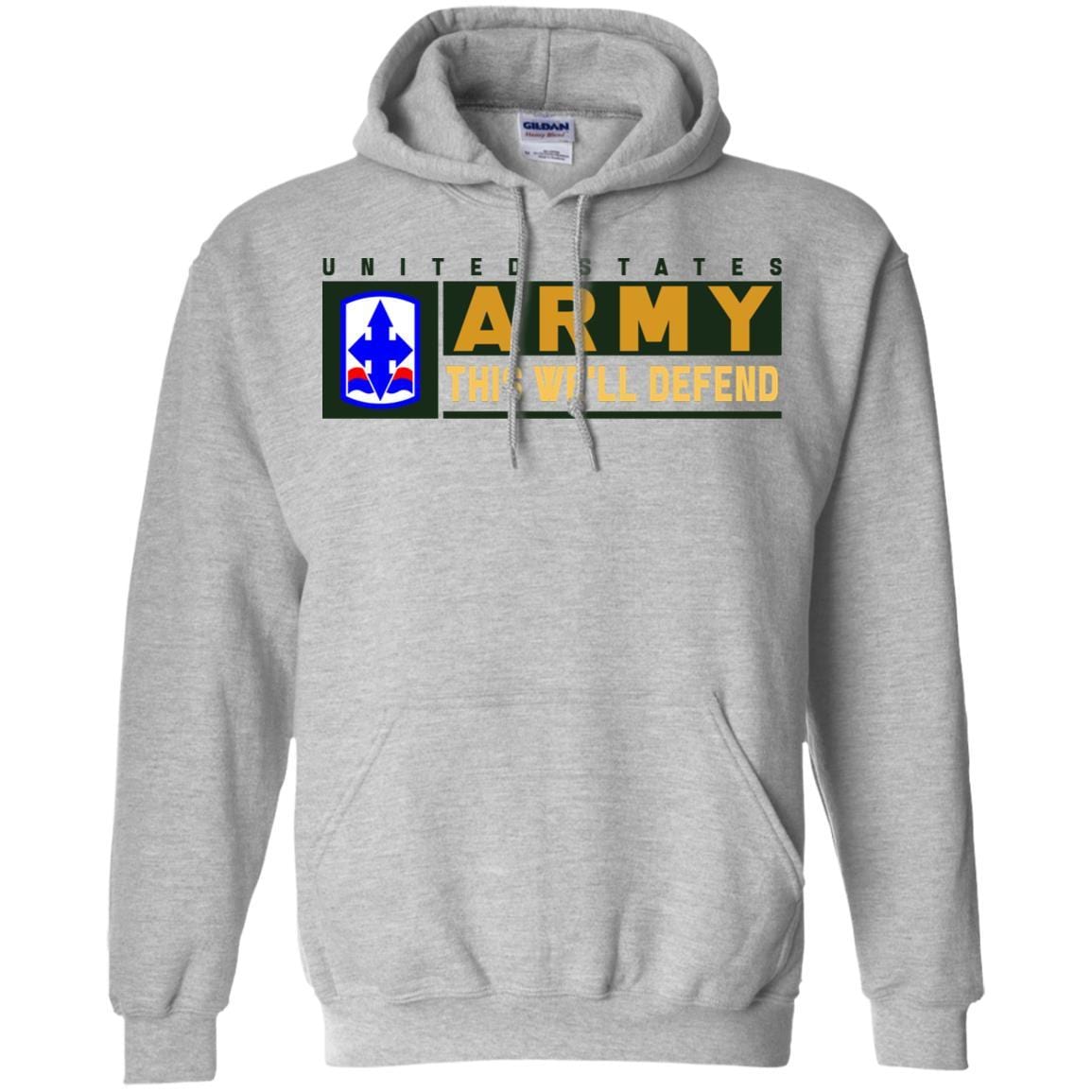 US Army 29TH INFANTRY BRIGADE COMBAT TEAM CSIB- This We'll Defend T-Shirt On Front For Men-TShirt-Army-Veterans Nation