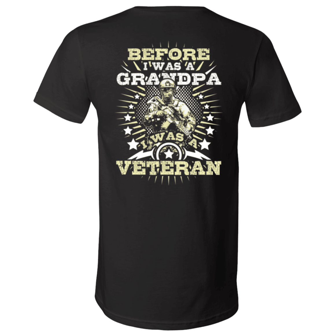 Military T-Shirt "Before I was a Grandpa I was a Veteran" - Men Back-TShirt-General-Veterans Nation