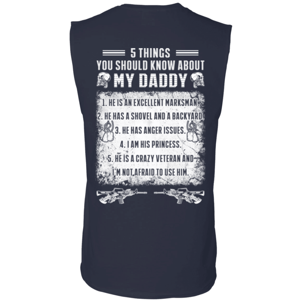 Military T-Shirt "5 Things You Should Know About My Daddy Veteran"-TShirt-General-Veterans Nation