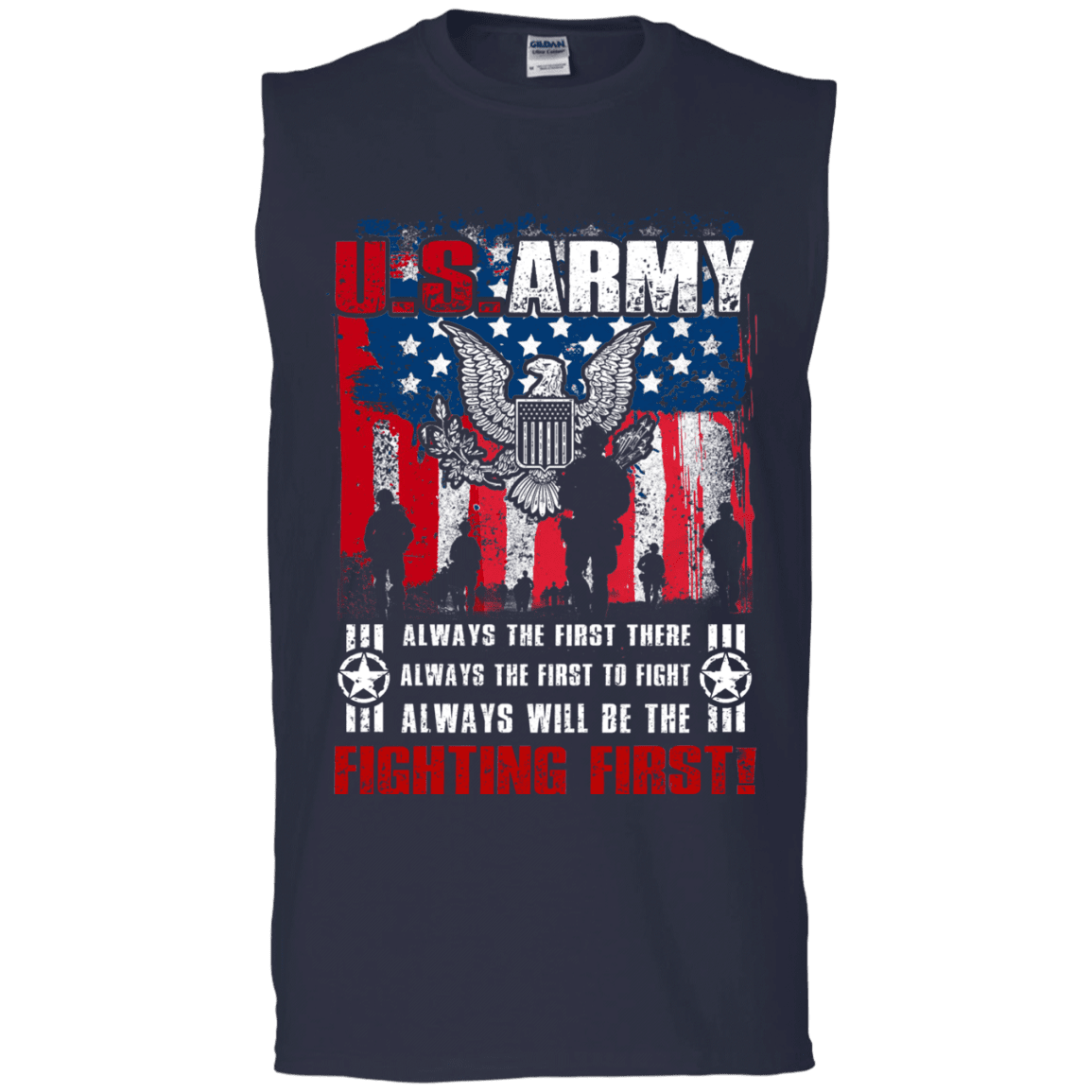 US Army Always Will Be The Fighting First Men Front T Shirts-TShirt-Army-Veterans Nation
