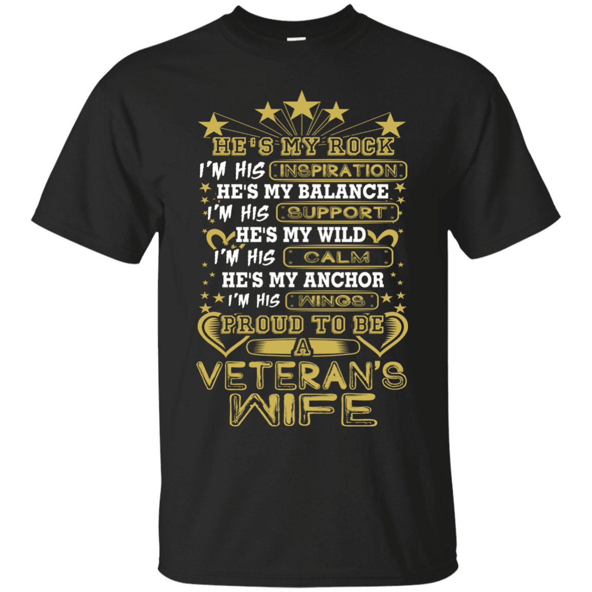 Military T-Shirt "PROUD TO BE A VETERAN'S WIFE"-TShirt-General-Veterans Nation