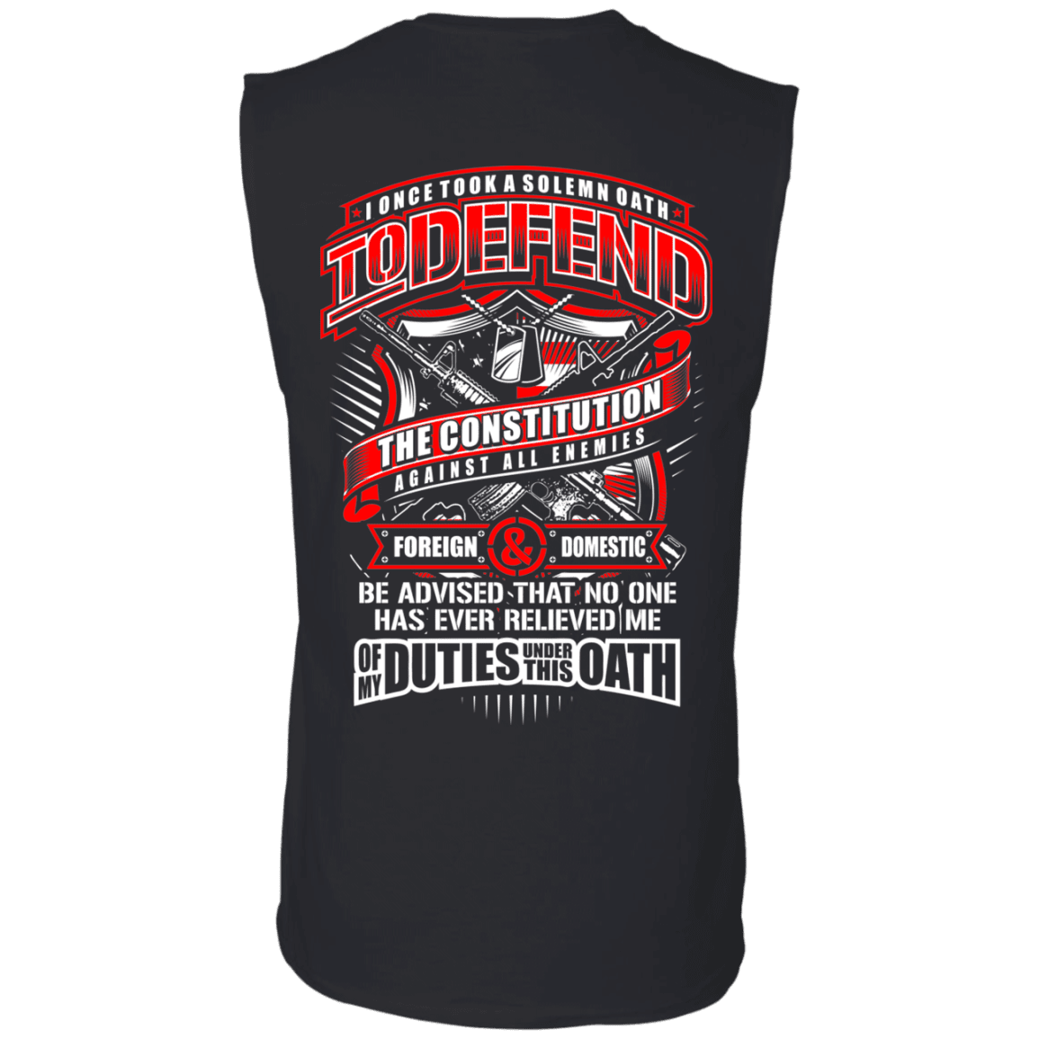 Military T-Shirt "My Oath To Defend The Constitution Veteran" Men Back-TShirt-General-Veterans Nation