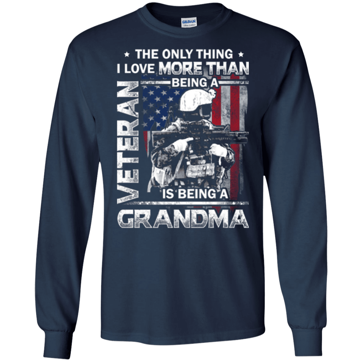 Military T-Shirt "I Love Being a Grandma Veteran" - Front-TShirt-General-Veterans Nation