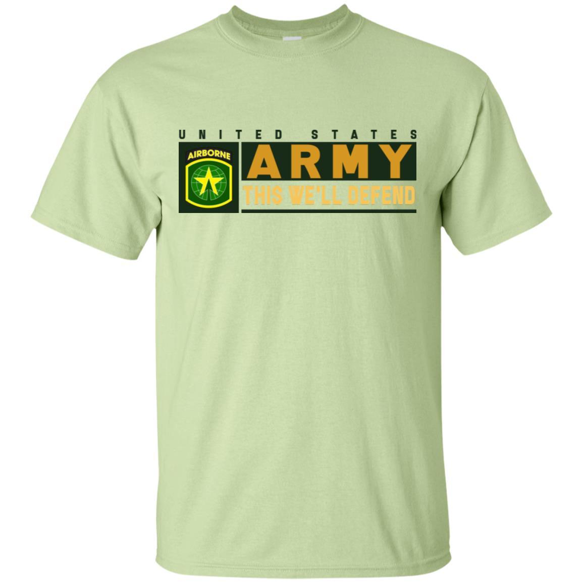 US Army 16TH MILITARY POLICE BRIGADE WITH AIRBORNE TAB- This We'll Defend T-Shirt On Front For Men-TShirt-Army-Veterans Nation