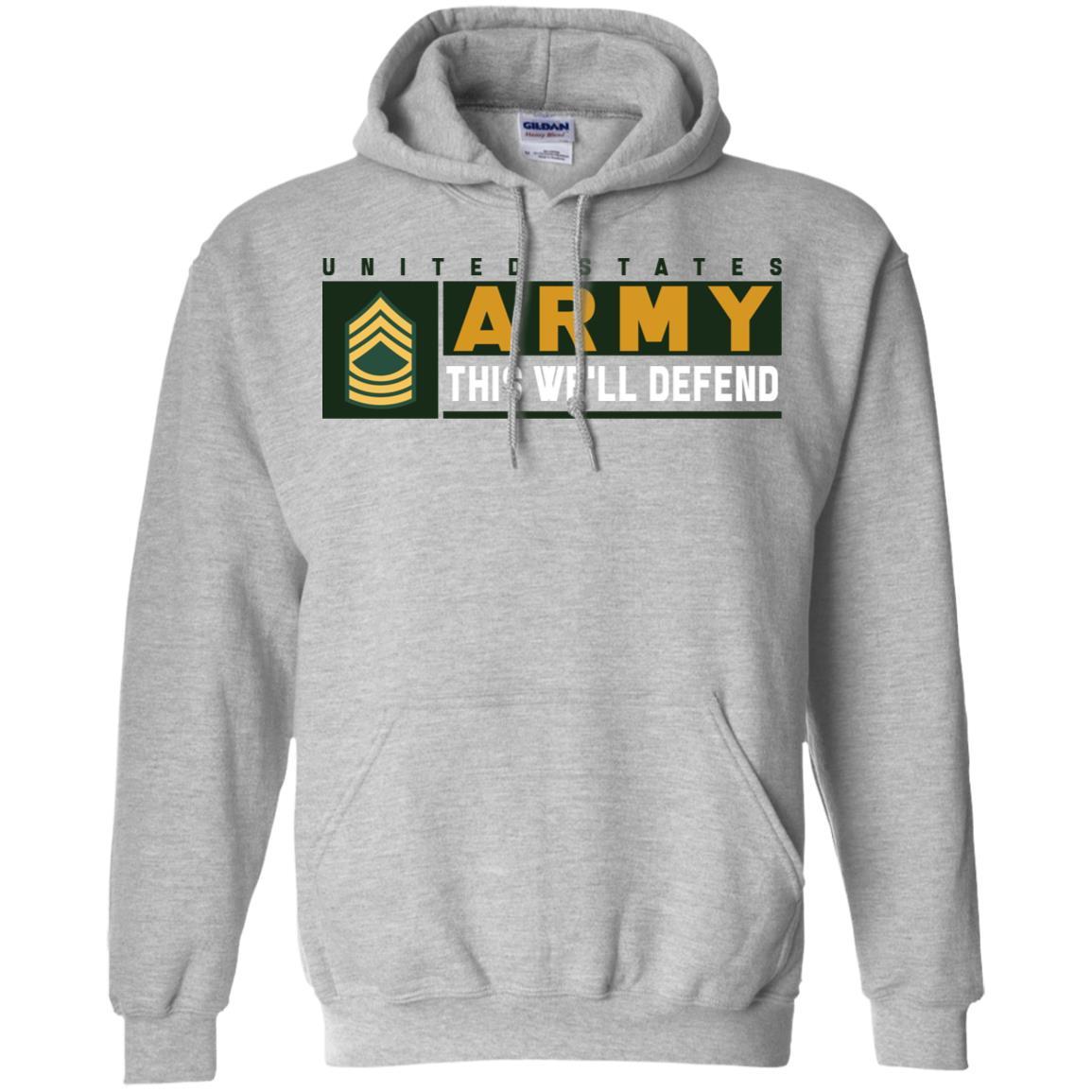 US Army E-8 MSG This We Will Defend Long Sleeve - Pullover Hoodie-TShirt-Army-Veterans Nation