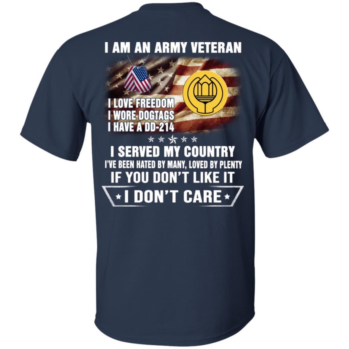 T-Shirt "I Am An Army Chaplain Assistant Veteran" On Back-TShirt-Army-Veterans Nation
