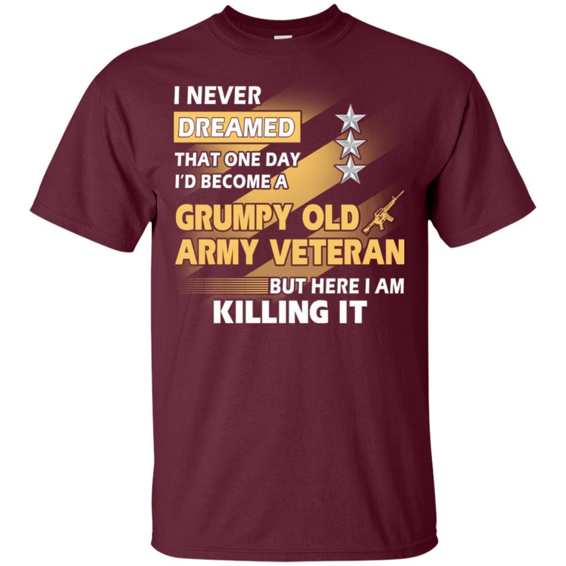 US Army T-Shirt "Grumpy Old Veteran" O-9 Lieutenant General(LTG) On Front-TShirt-Army-Veterans Nation