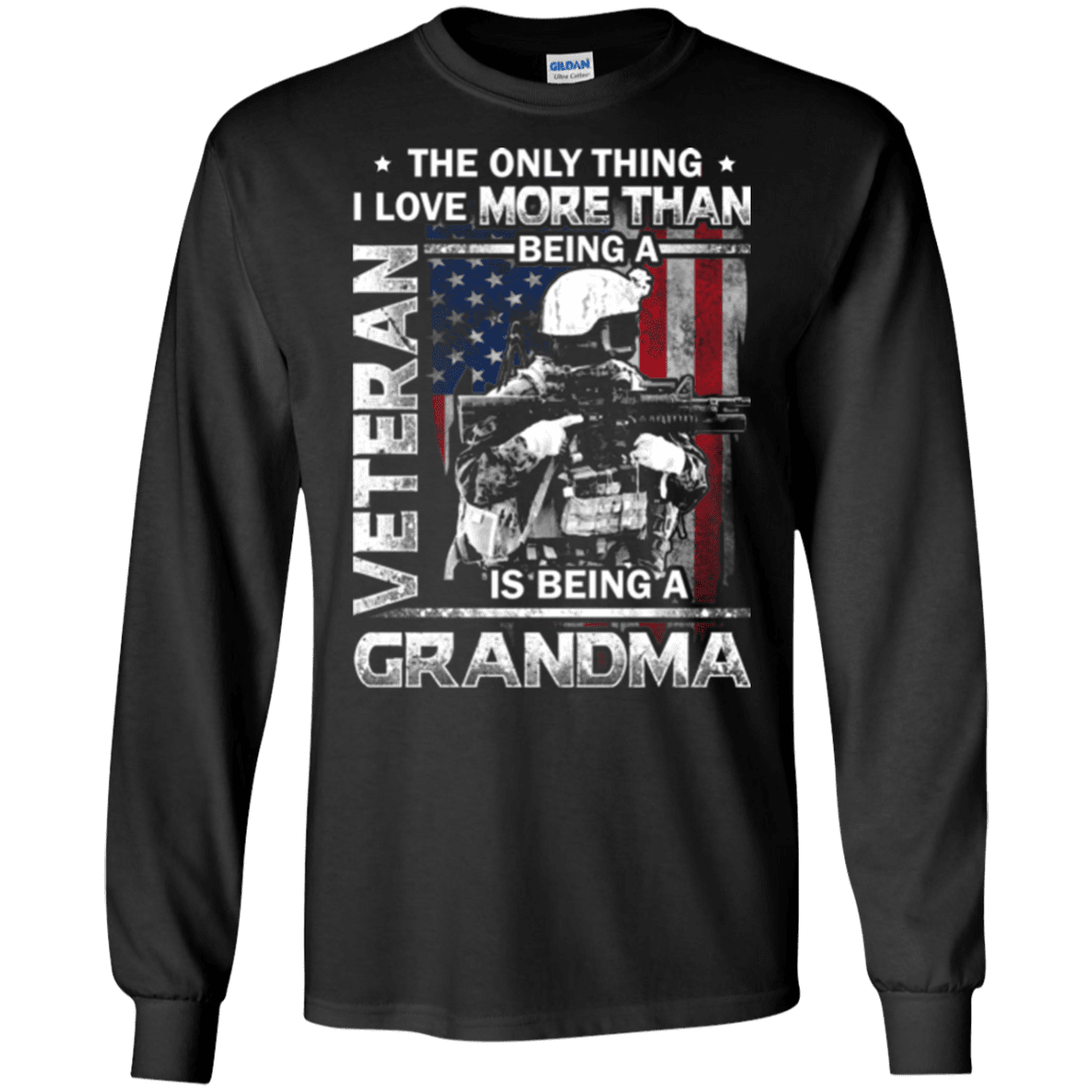 Military T-Shirt "I Love Being a Grandma Veteran" - Front-TShirt-General-Veterans Nation