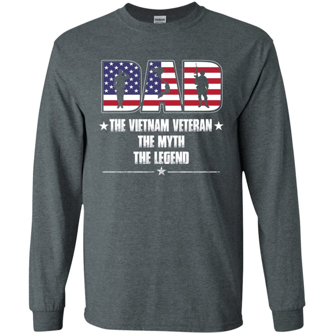 Military T-Shirt "Vietnam Veteran Legend Dad" Front-TShirt-General-Veterans Nation