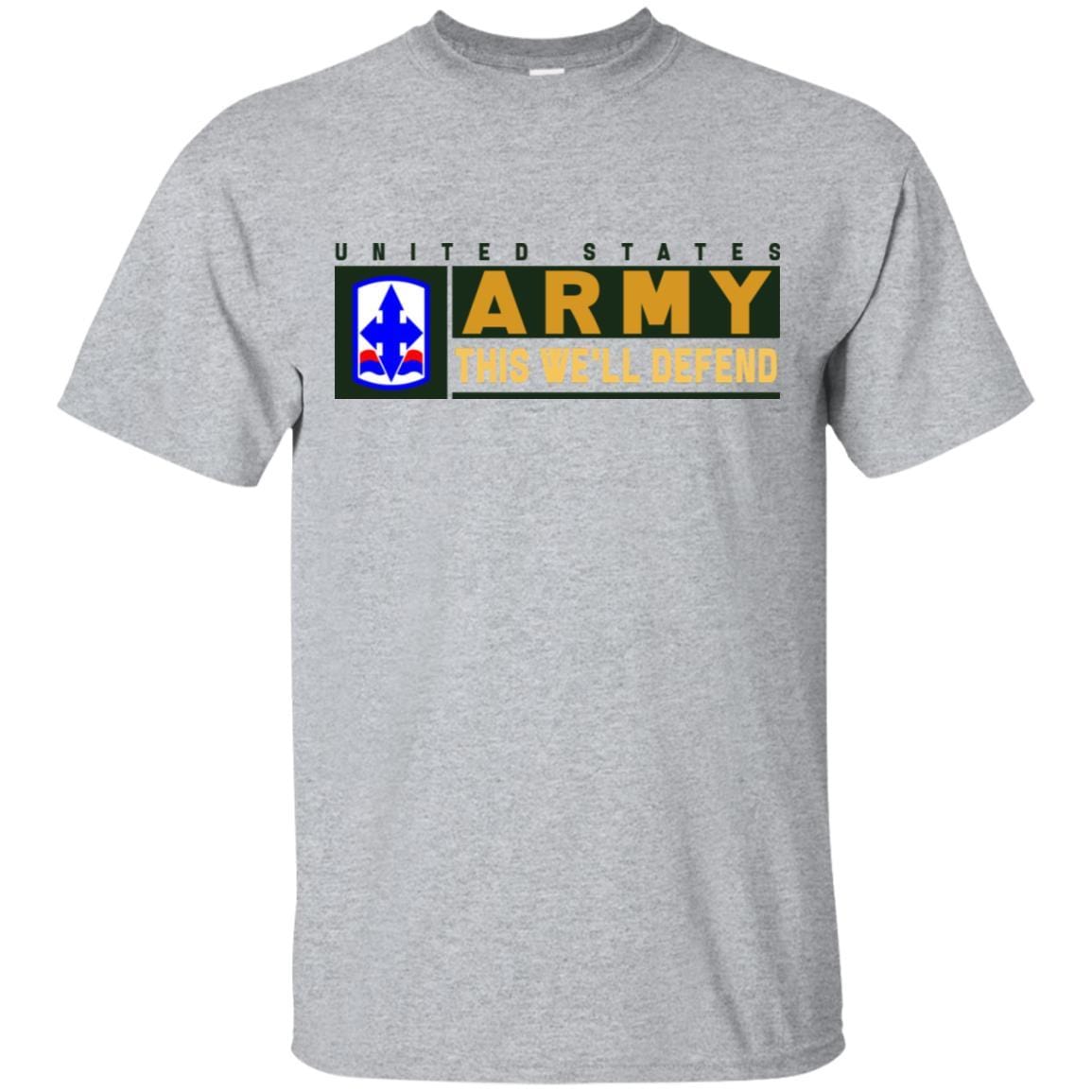 US Army 29TH INFANTRY BRIGADE COMBAT TEAM CSIB- This We'll Defend T-Shirt On Front For Men-TShirt-Army-Veterans Nation