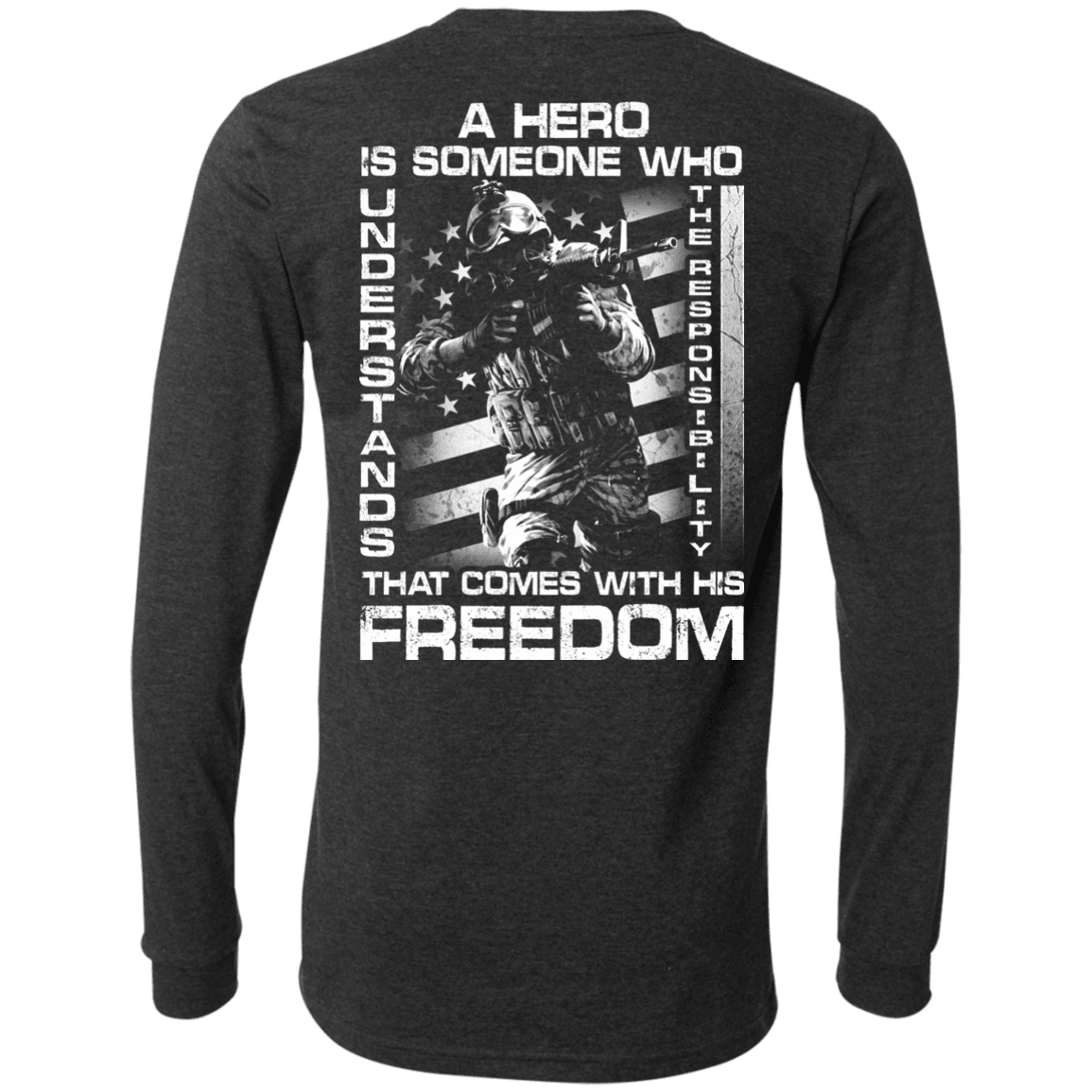 Military T-Shirt "Veteran - A Hero Is Someone Who Understands The Responsibility" - Men Back-TShirt-General-Veterans Nation