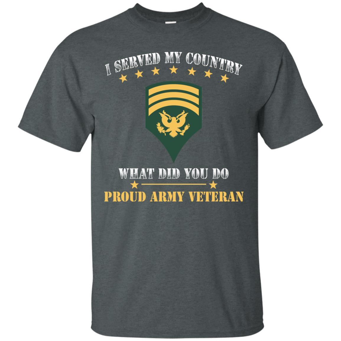 US Army E-7 SPC E7 Specialist Ranks Men Front T Shirt - Proud US Army Veteran-TShirt-Army-Veterans Nation
