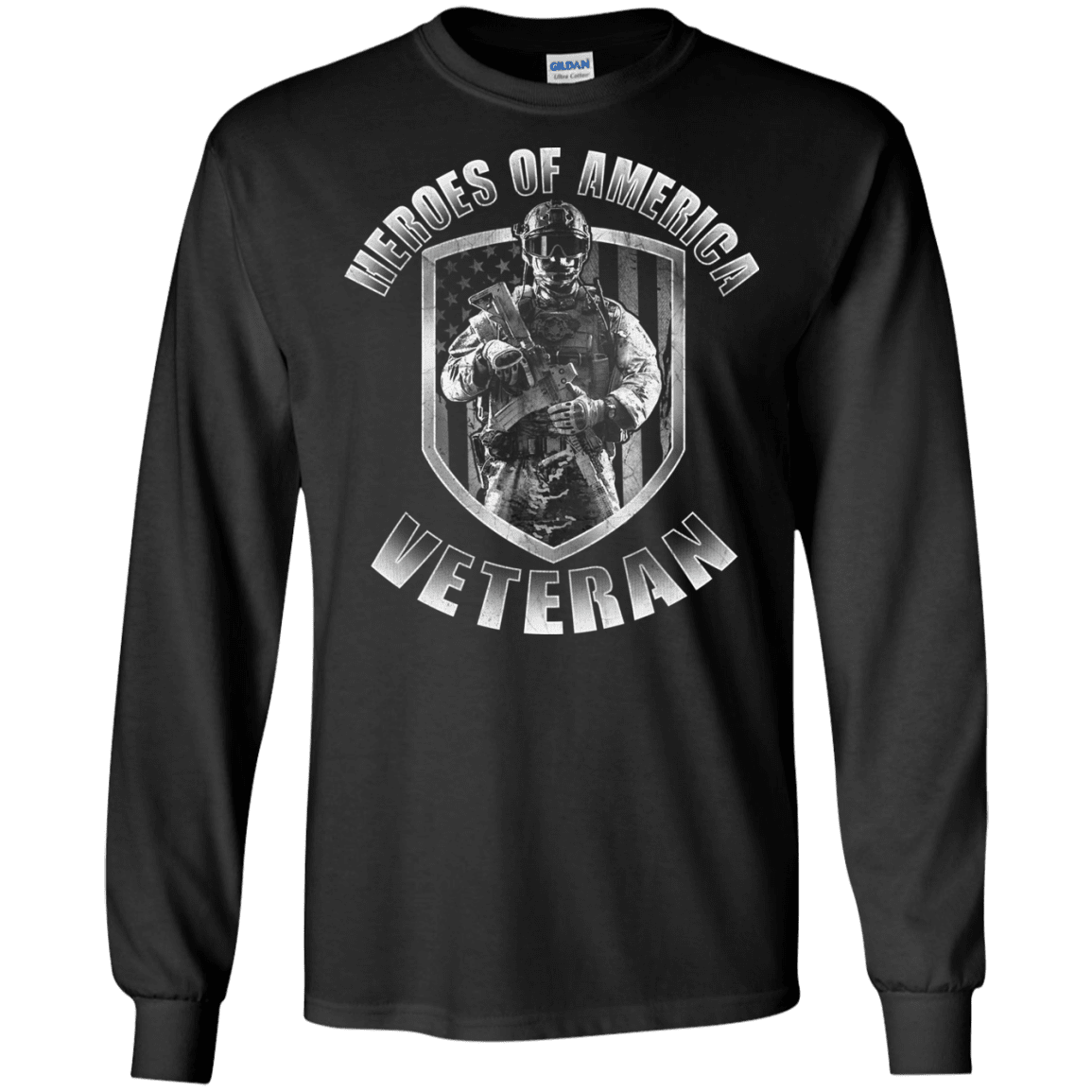 Military T-Shirt "Veterans - Heroes Of America Men" Front-TShirt-General-Veterans Nation