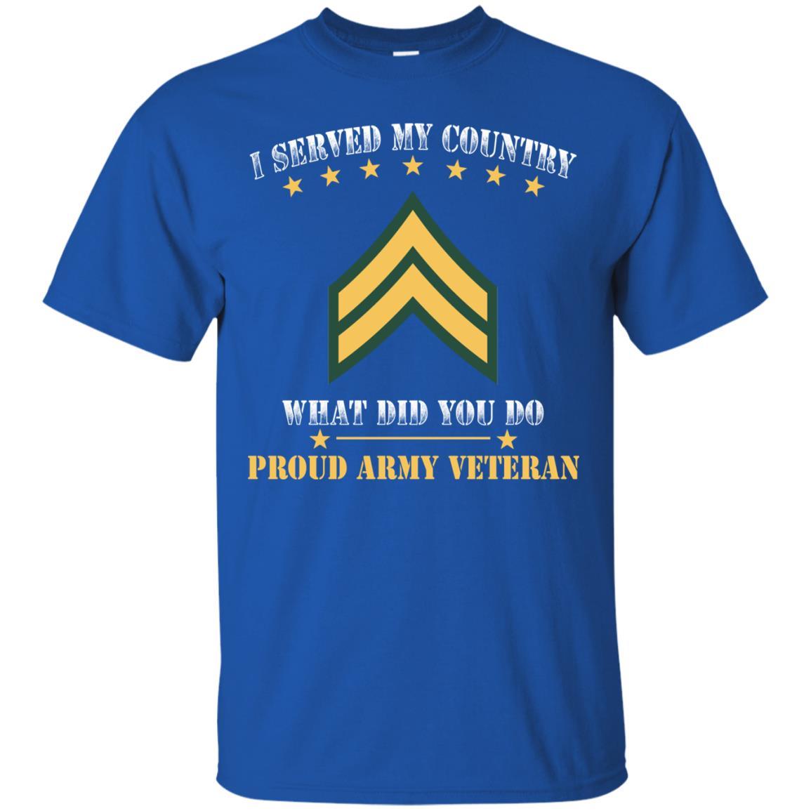 US Army E-4 Corporal E4 CPL Noncommissioned Officer Ranks Men Front T Shirt - Proud US Army Veteran-TShirt-Army-Veterans Nation
