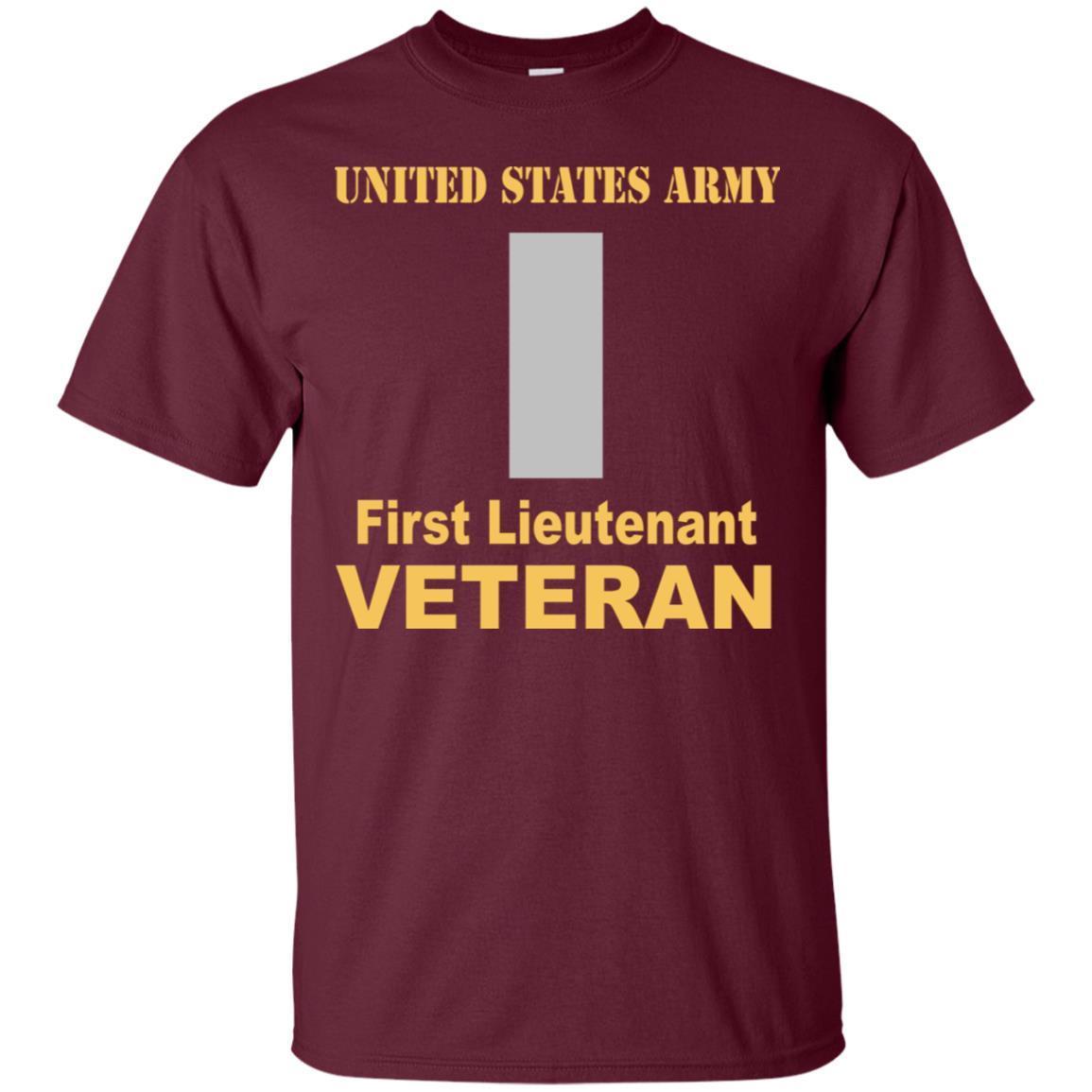 US Army O-2 First Lieutenant O2 1LT Commissioned Officer Veteran Men T Shirt On Front-TShirt-Army-Veterans Nation
