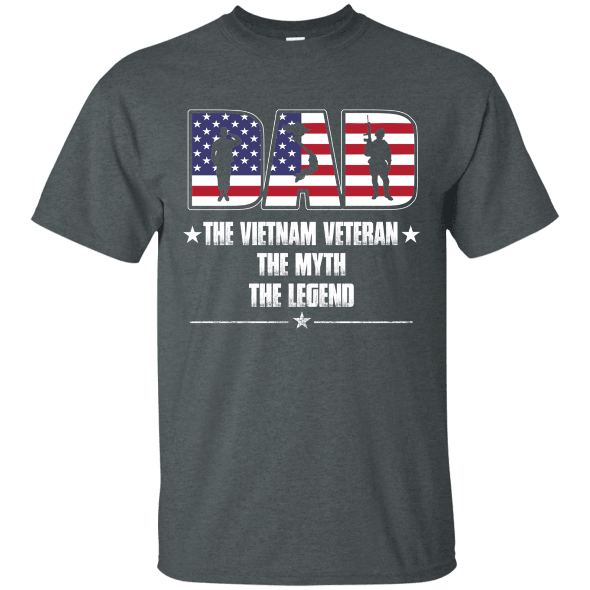 Military T-Shirt "Vietnam Veteran Legend Dad" Front-TShirt-General-Veterans Nation