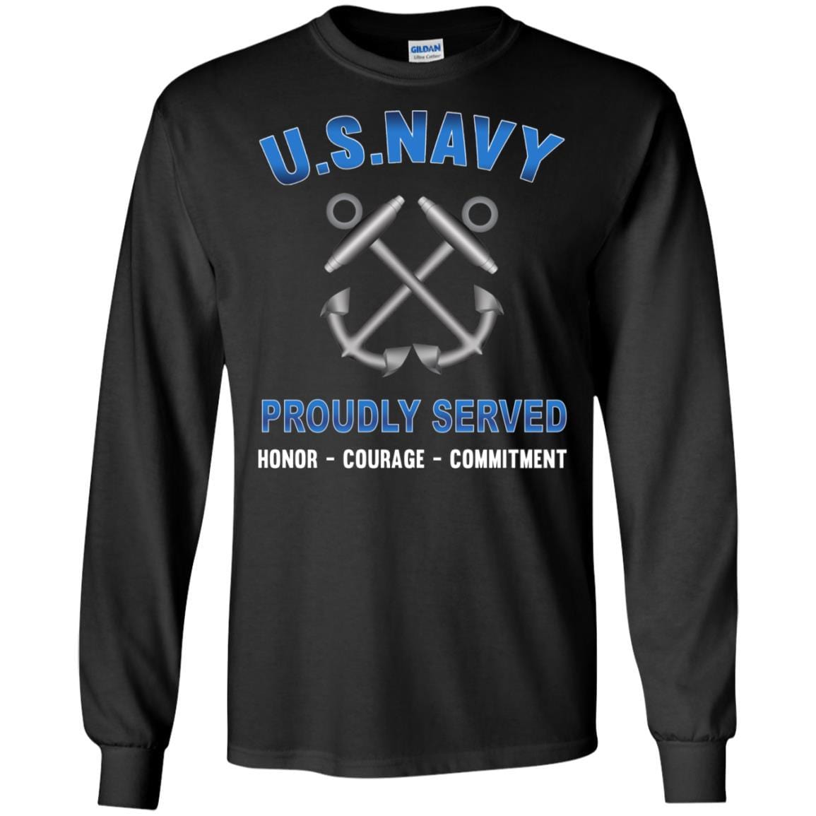 U.S Navy Boatswain's Mate Navy BM - Proudly Served T-Shirt For Men On Front-TShirt-Navy-Veterans Nation
