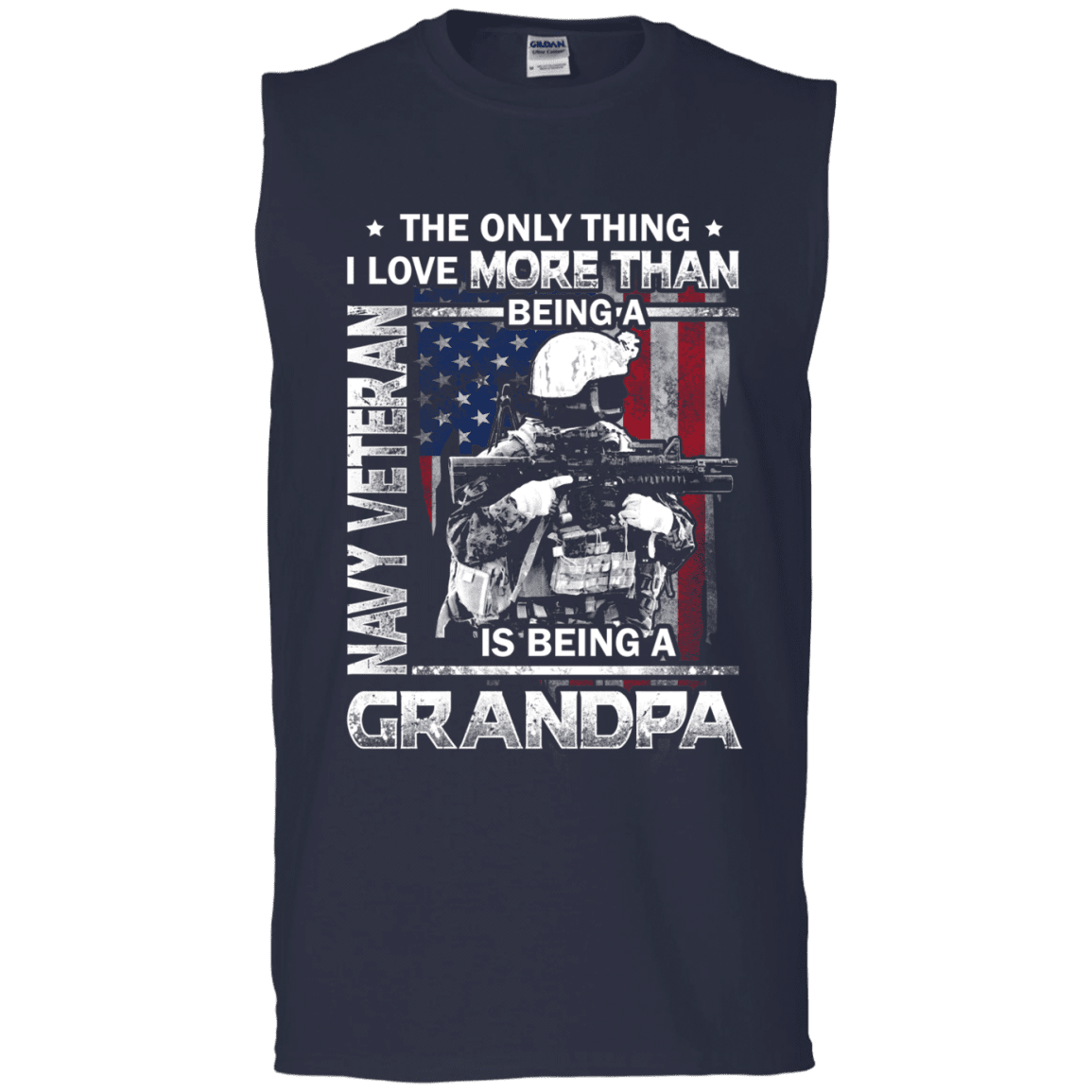 Navy Veteran I love Being A Grandpa Men Front T Shirts-TShirt-Navy-Veterans Nation