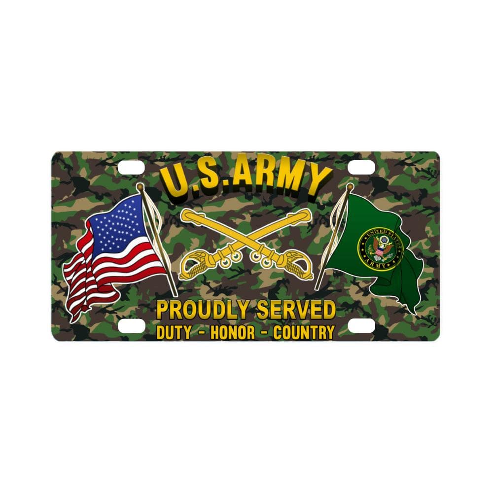 US Army Cavalry Proudly Plate Frame Classic License Plate-LicensePlate-Army-Branch-Veterans Nation