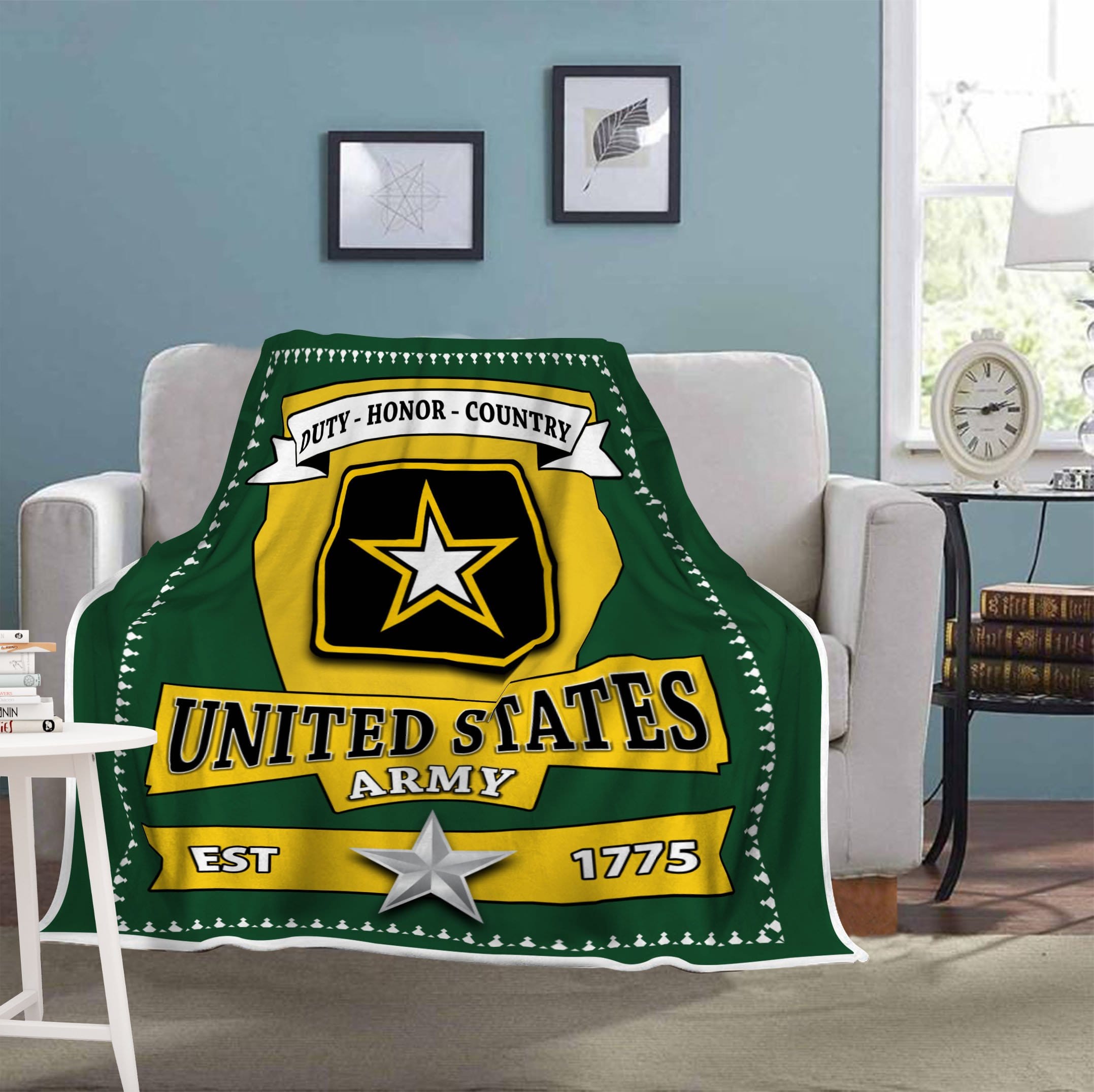 US Army O-7 Brigadier General O7 BG General Officer Blanket Cozy Plush Fleece Blanket - 50x60-Blankets-Army-Ranks-Veterans Nation