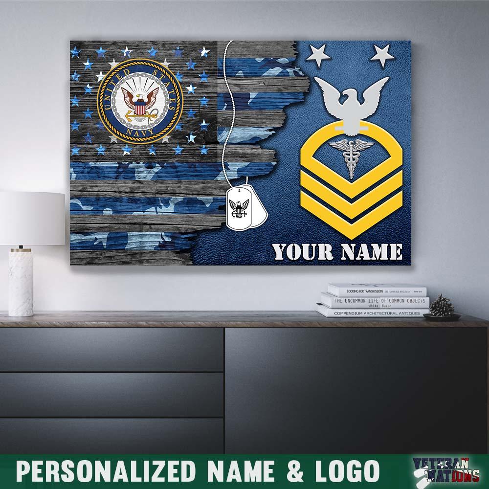Personalized Canvas - U.S. Navy E-9 MCPO Rating Badge - Personalized Name & Logo-Canvas-Personalized-Navy-Rating-Veterans Nation