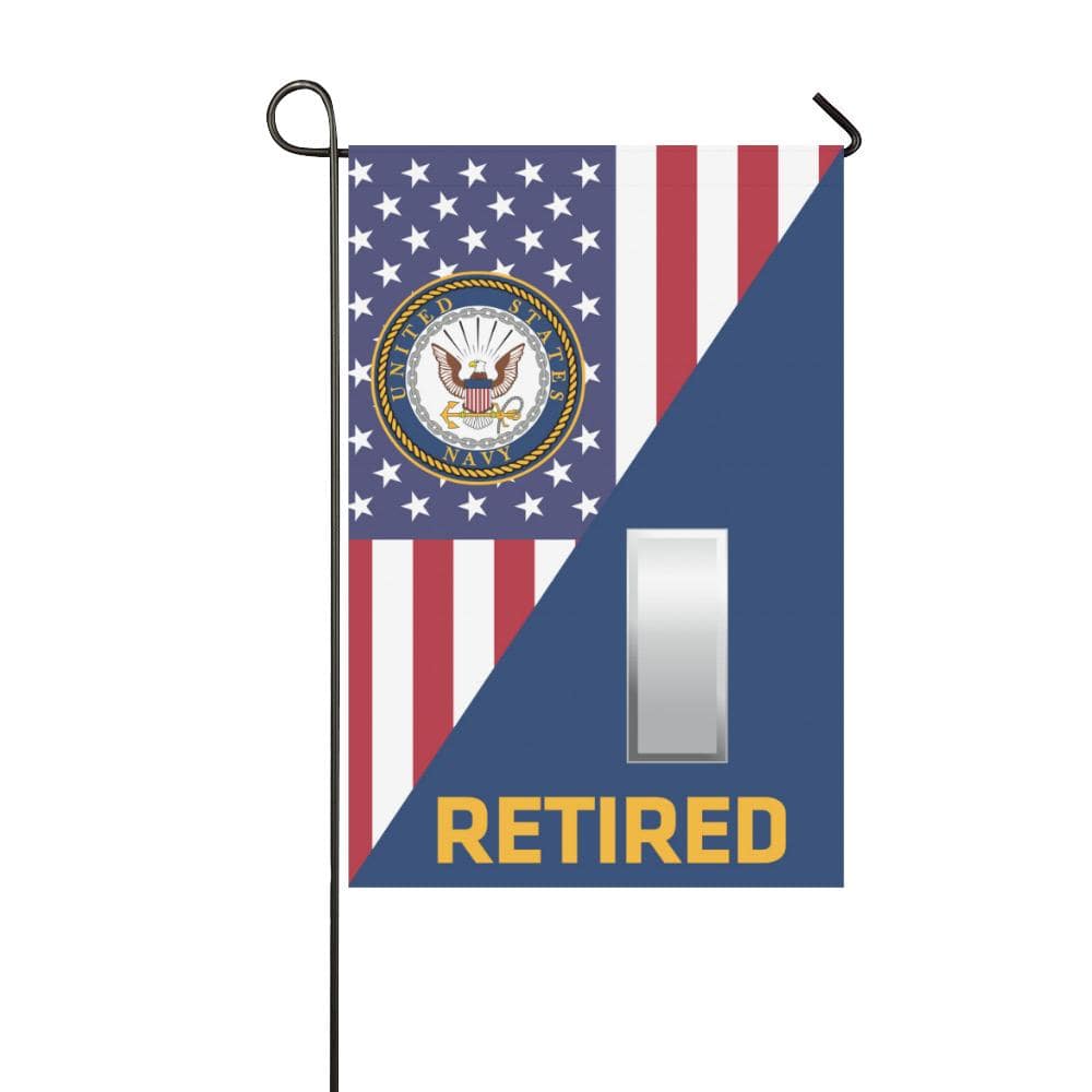 US Navy O-2 Lieutenant Junior Grade O2 LTJG Retired Garden Flag/Yard Flag 12 inches x 18 inches Twin-Side Printing-GDFlag-Navy-Officer-Veterans Nation