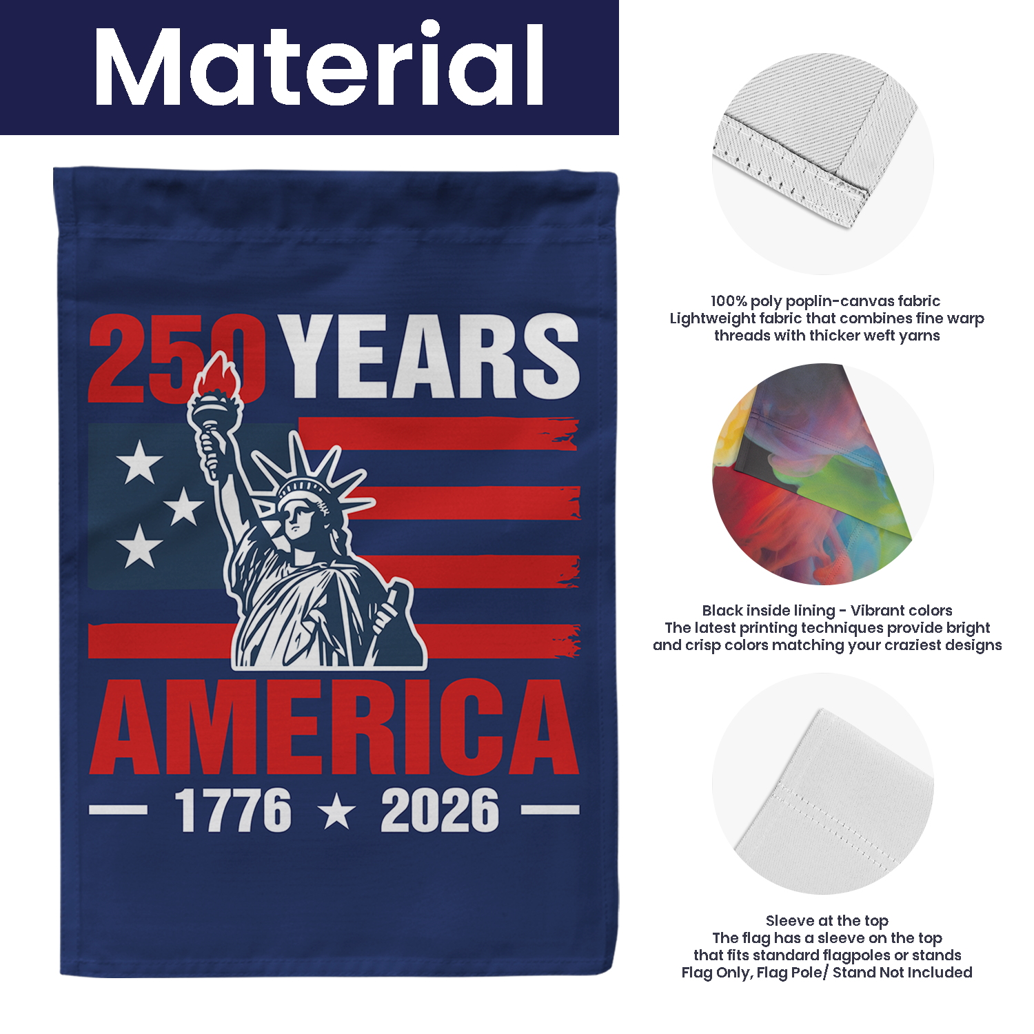 250 Years America 1776 - 2026 Garden Flag 12''x18'' Twin-Side Printing