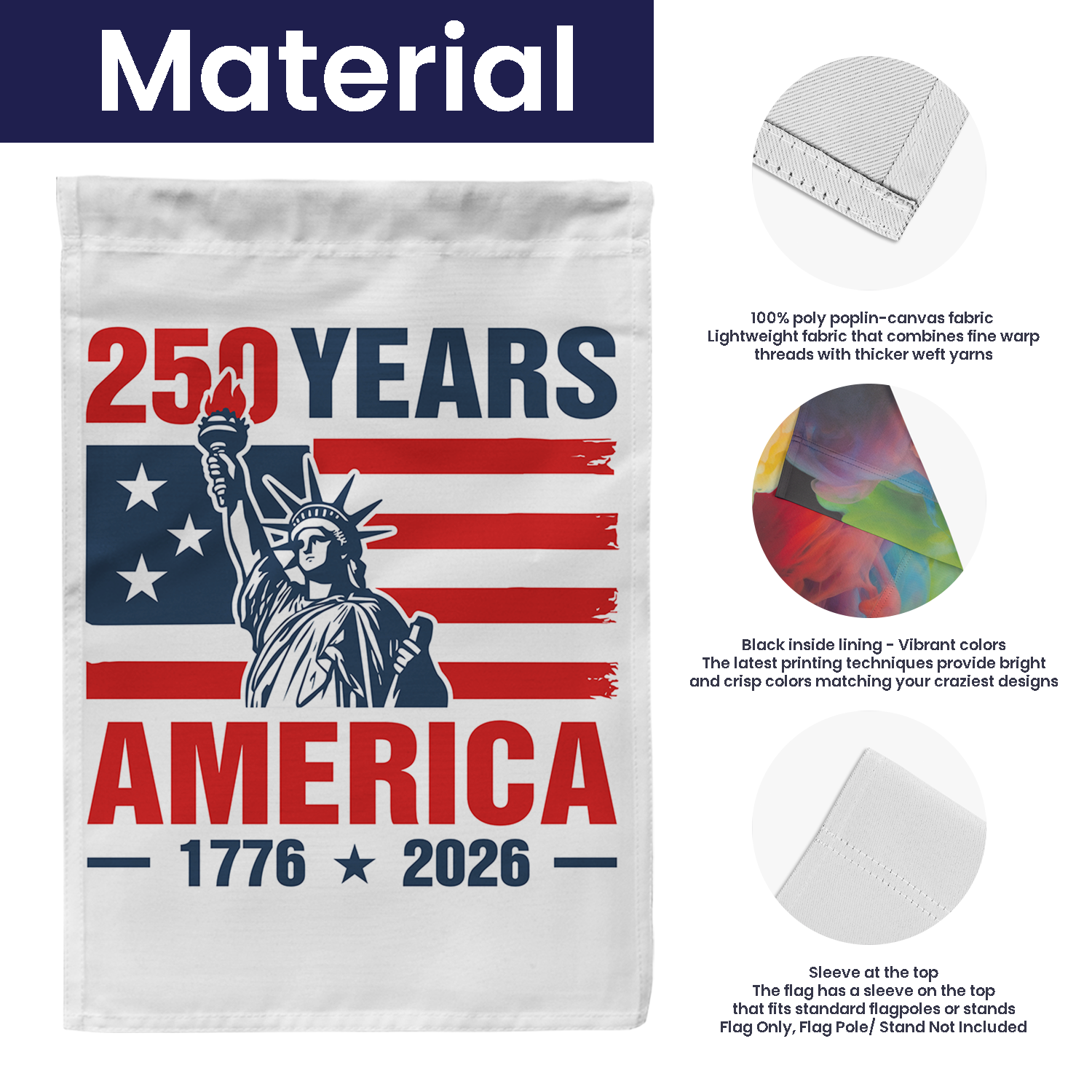 250 Years America 1776 - 2026 Garden Flag 12''x18'' Twin-Side Printing