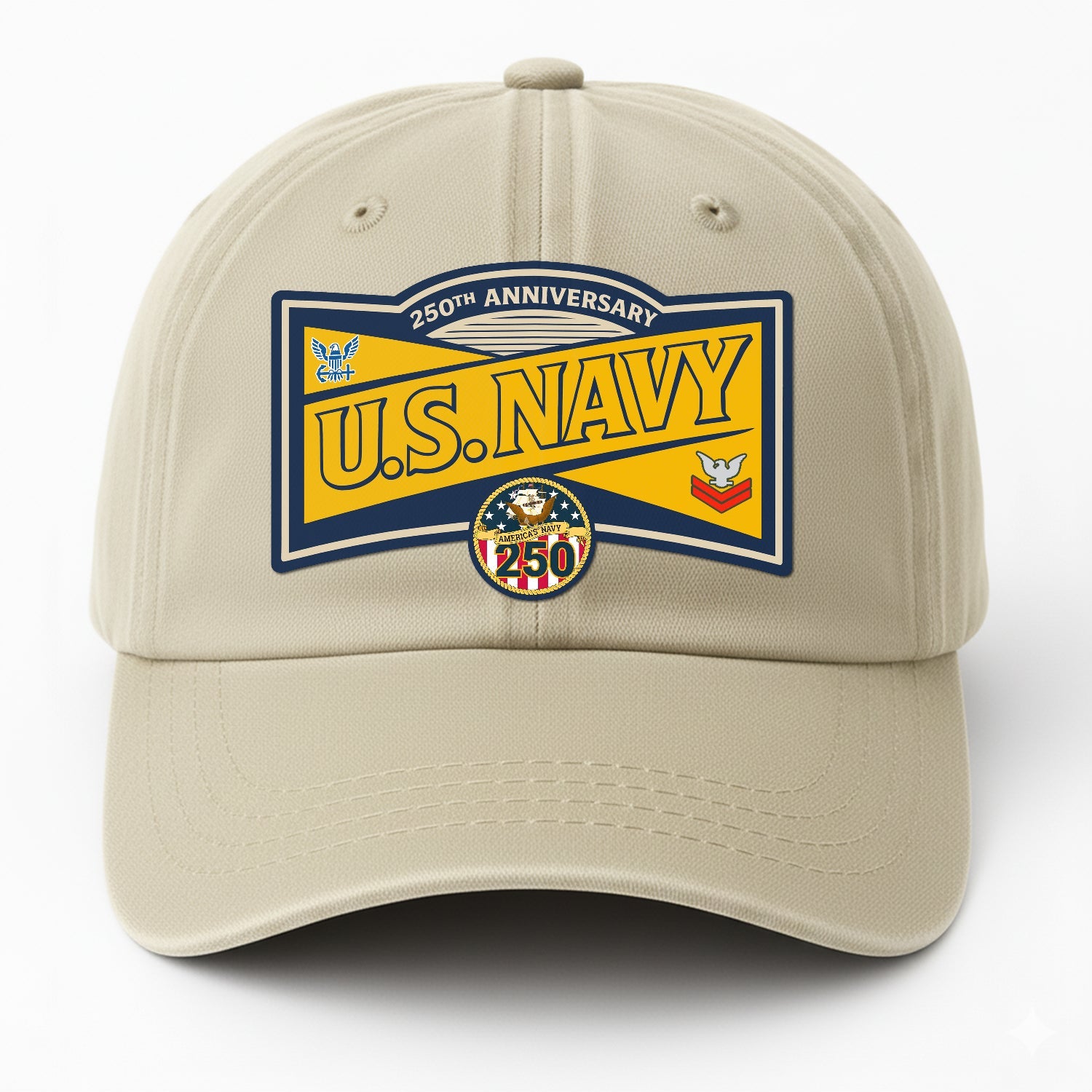Custom Ranks US Navy Premium Washed Denim Cap DC016
