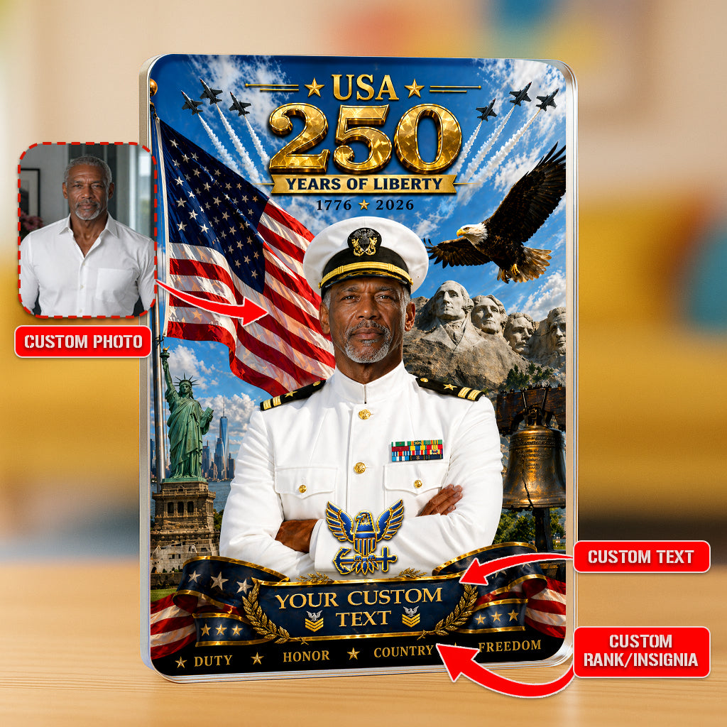 USA 250 Years Of Liberty Custom US Navy Service Dress White Figure Acrylic Block