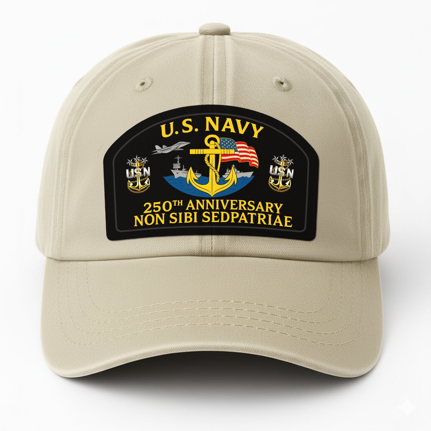 Custom Ranks US Navy Premium Washed Denim Cap DC010