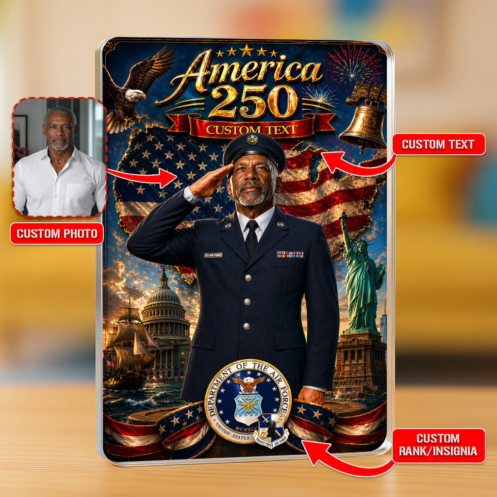 America 250 Custom US Air Force Service Uniform Figure Acrylic Block