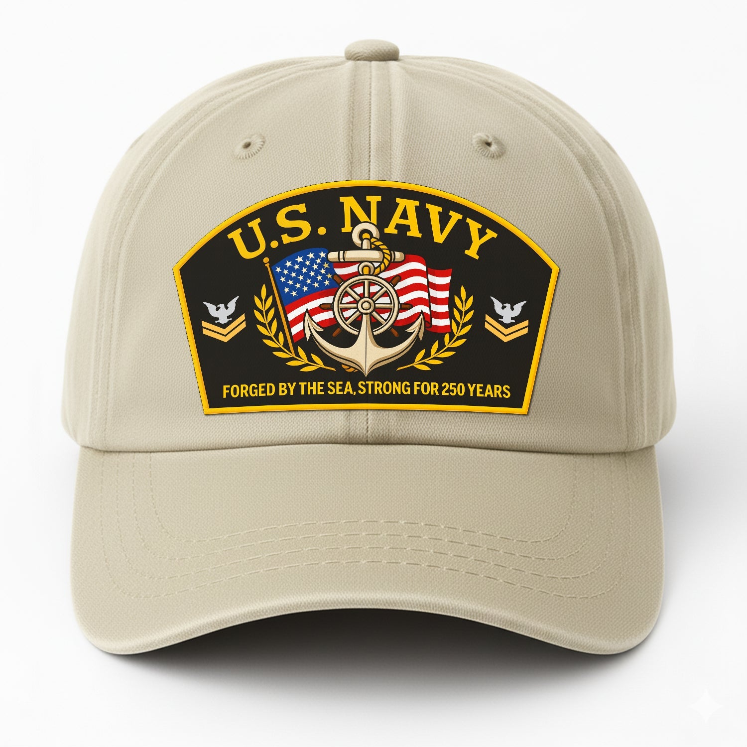 Custom Ranks US Navy Premium Washed Denim Cap DC013