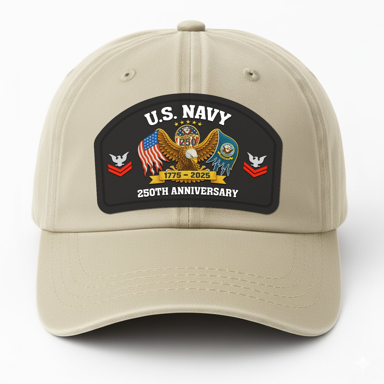 Custom Ranks US Navy Premium Washed Denim Cap DC009