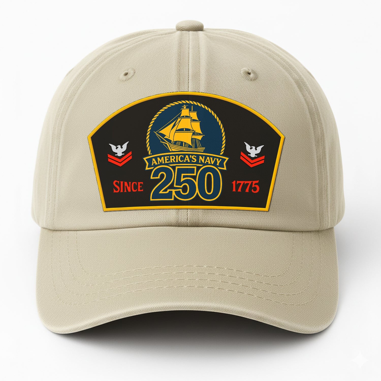 Custom Ranks US Navy Premium Washed Denim Cap DC015