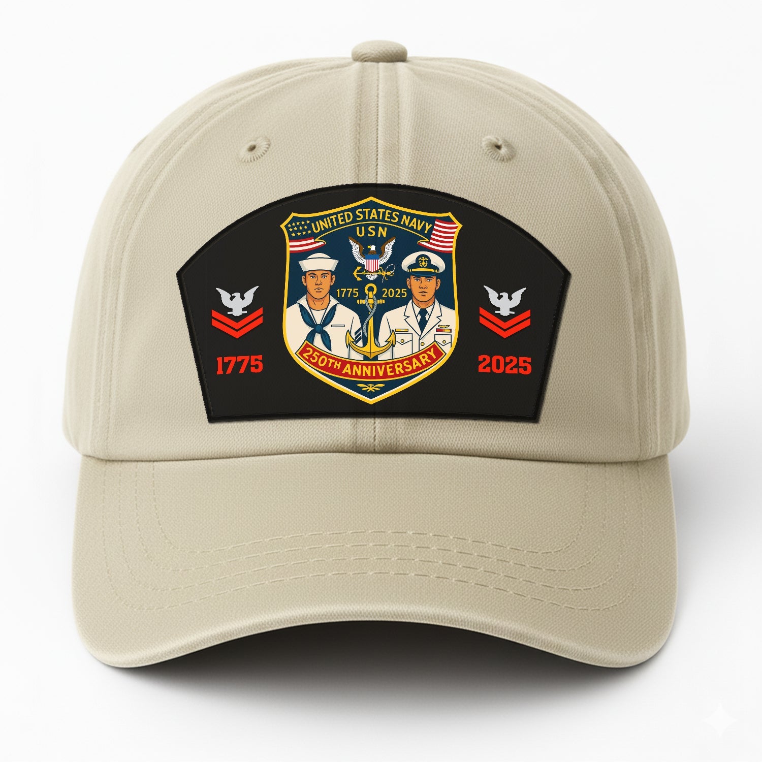 Custom Ranks US Navy Premium Washed Denim Cap DC014