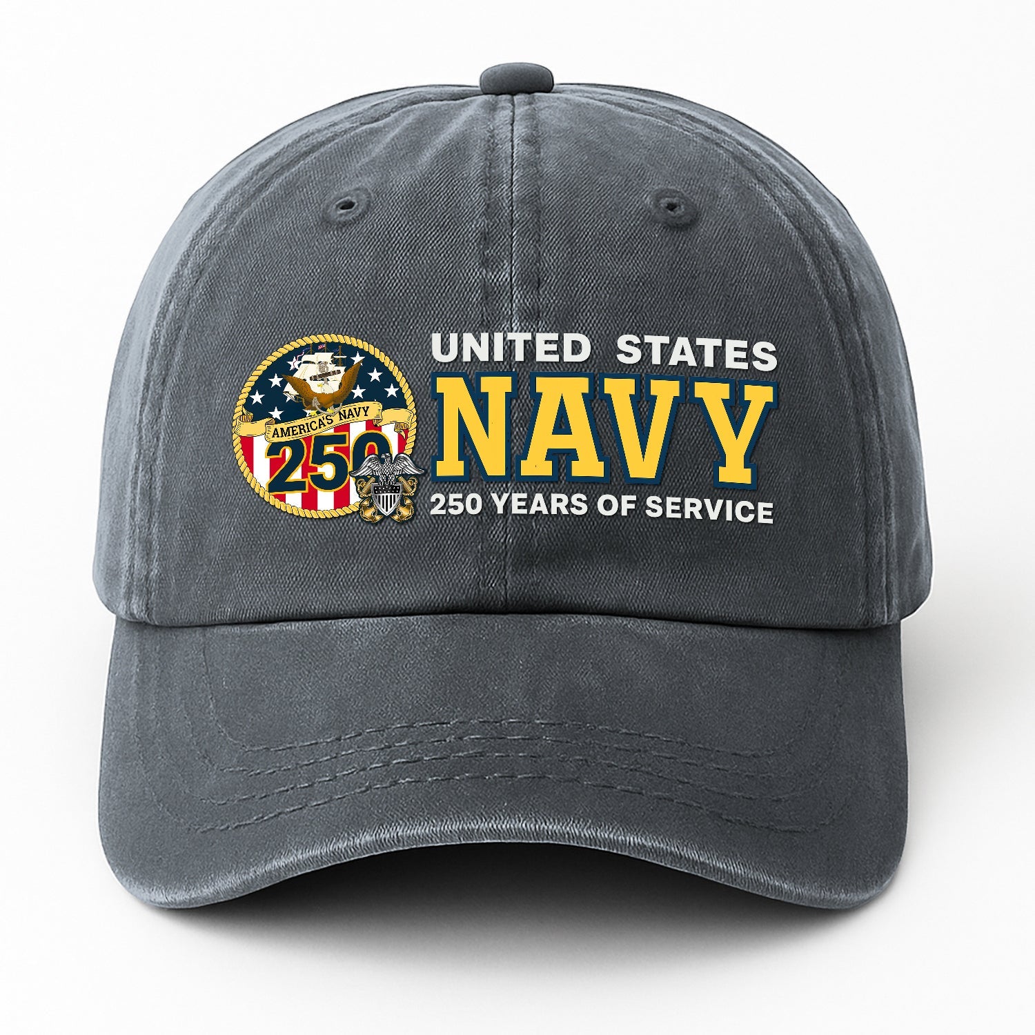 Custom Ranks US Navy Premium Washed Denim Cap DC011