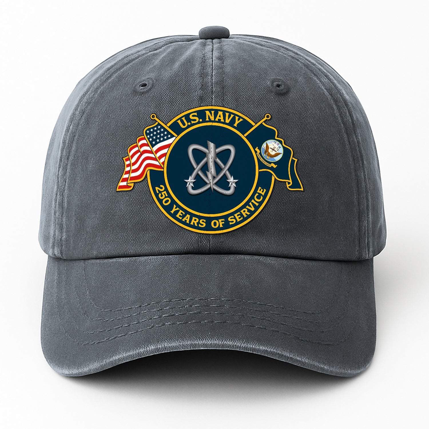 Custom Ranks US Navy Premium Washed Denim Cap DC012
