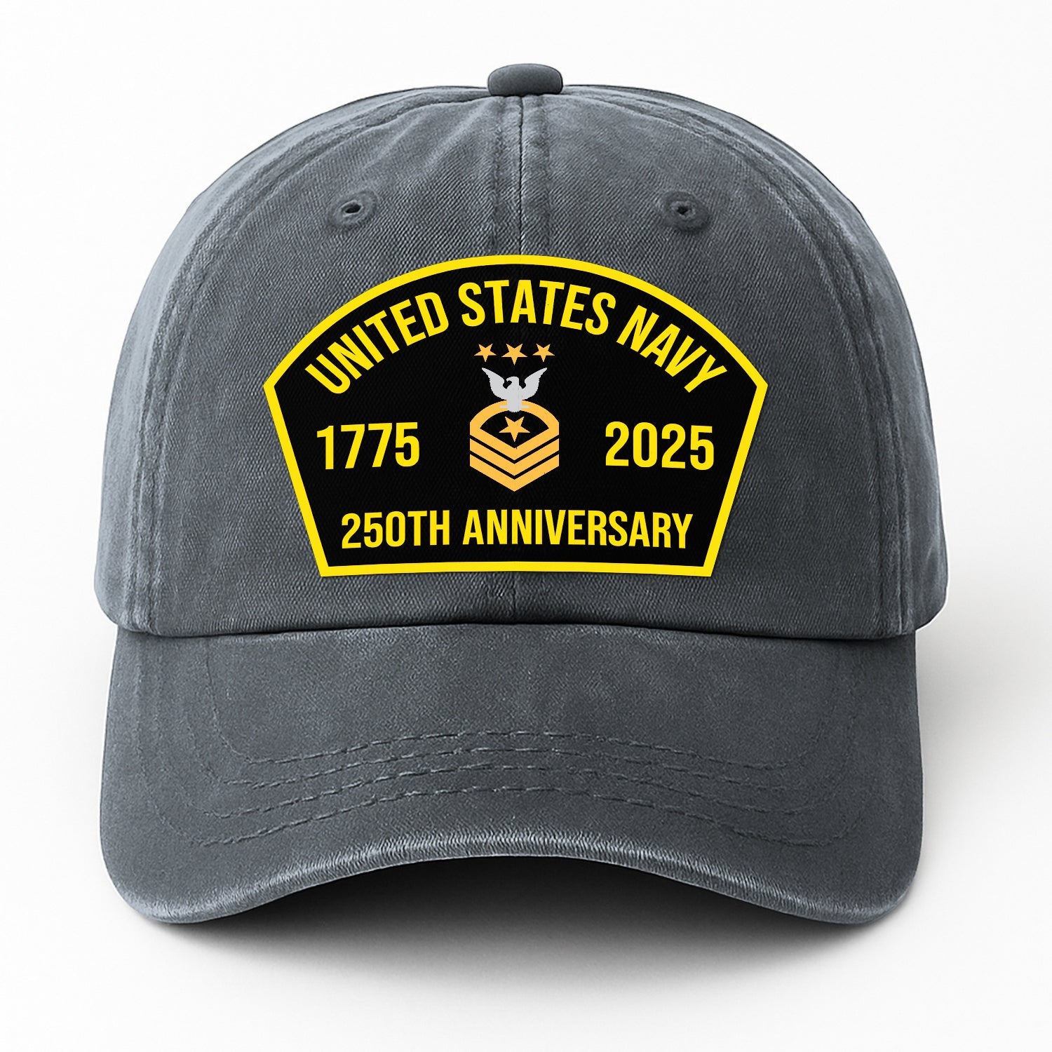 Custom Ranks US Navy Premium Washed Denim Cap DC008