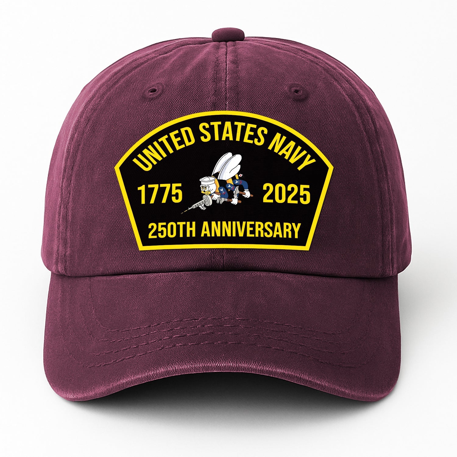 Custom Ranks US Navy Premium Washed Denim Cap DC008