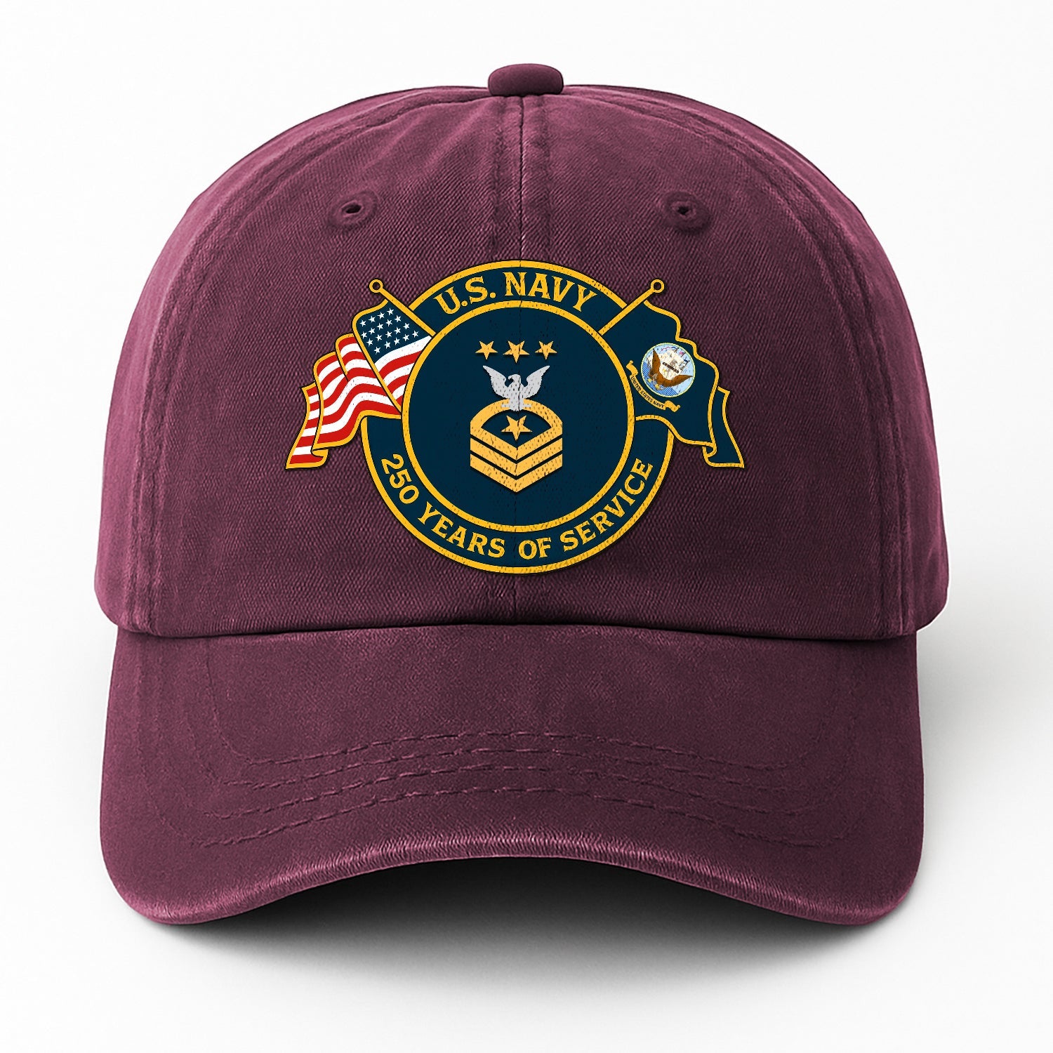 Custom Ranks US Navy Premium Washed Denim Cap DC012