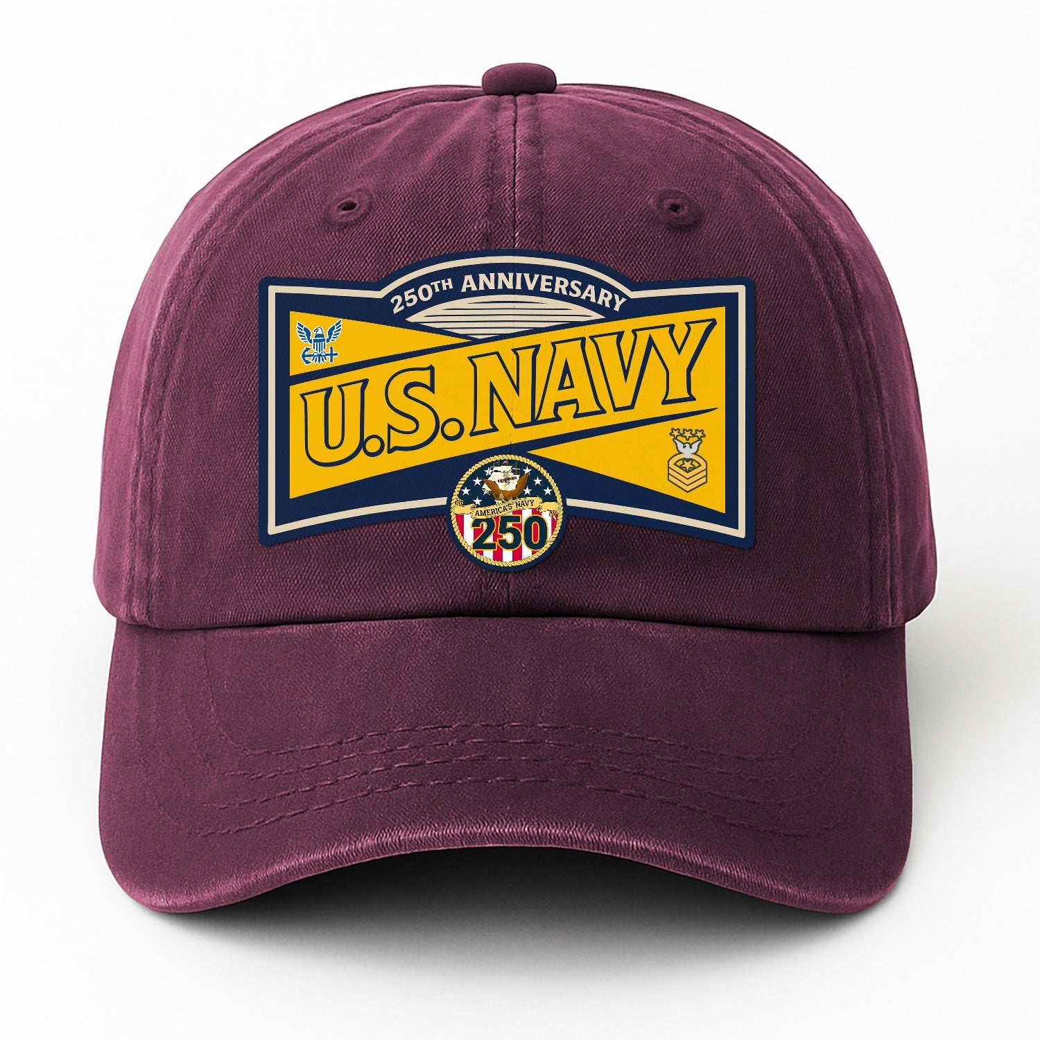Custom Ranks US Navy Premium Washed Denim Cap DC016